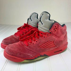 Jordan 5 Retro Red, Black, & Grey Suede (GS)